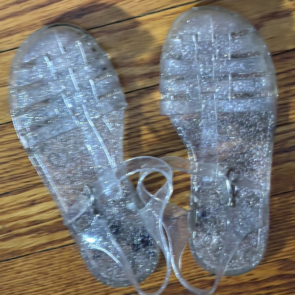 Kids Clear Glitter Sandals